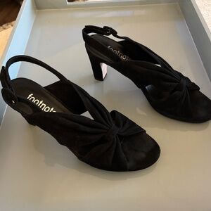 Black Suede Sandal Women's Heels